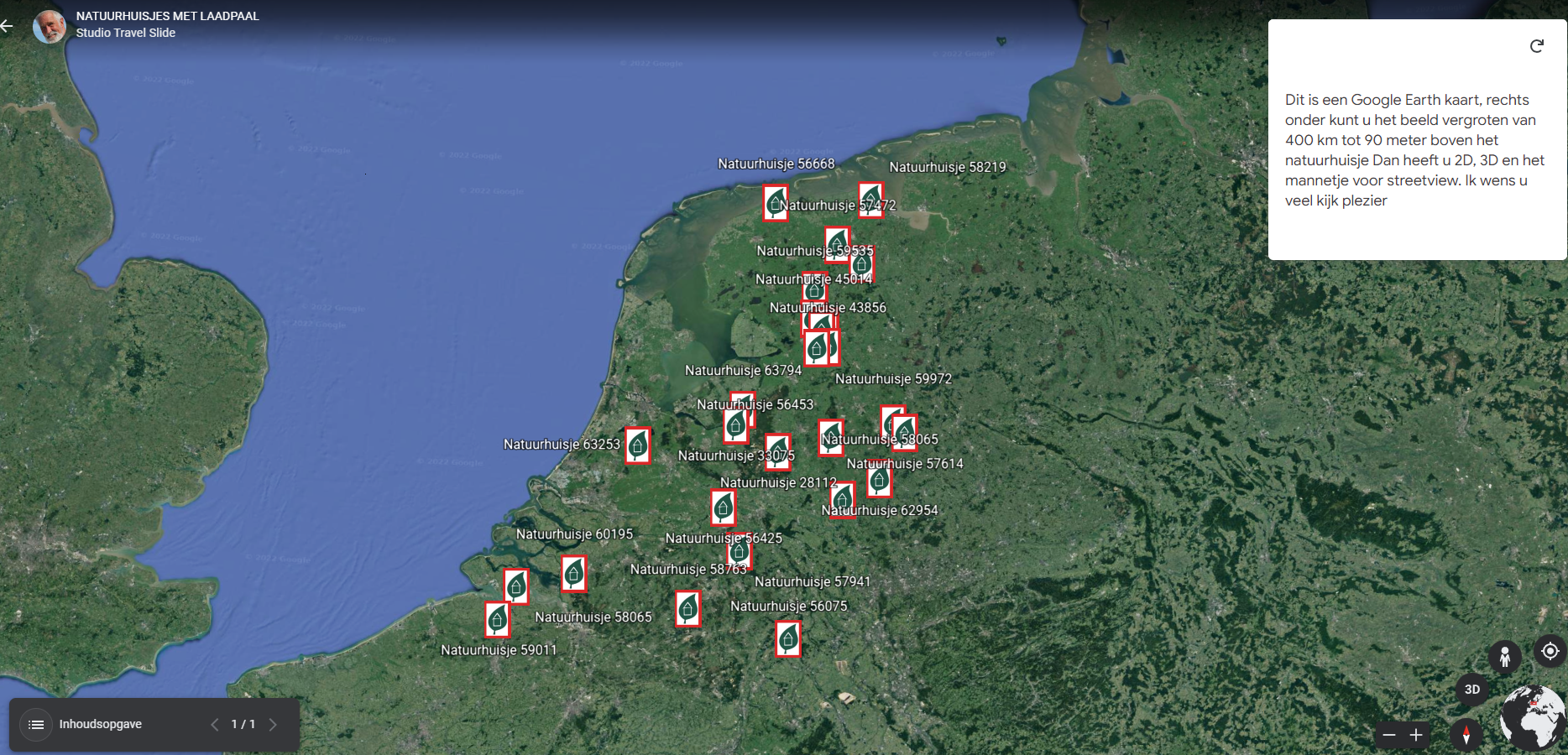 BEKIJK DE NATUURHUISJES IS VAN BOVEN